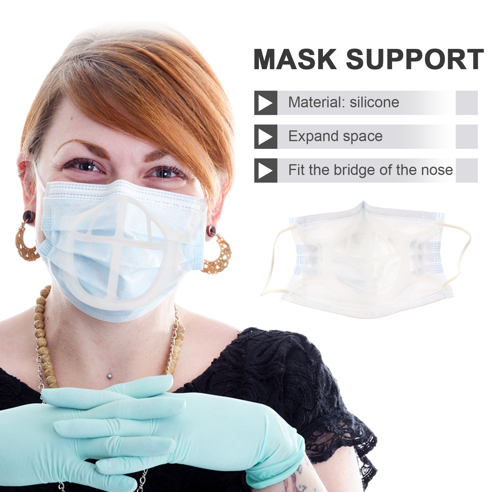 5Pcs Mask Bracket Silicone 3D  - огляд і ціна Silicone Mask Bracket
